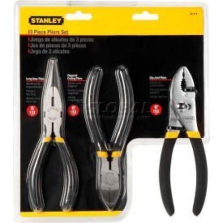 STANLEY Stanley 84-114 3 Piece Basic Plier Set (Long Nose, Slip Joint, Diagonal) 84-114